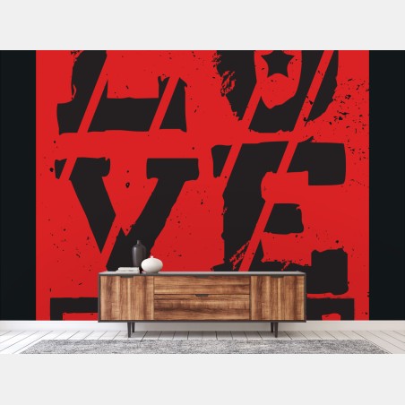 Wall mural love rock poster art • Wallissimo®