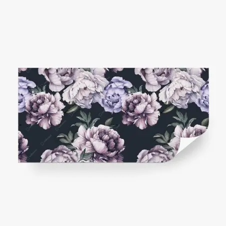 Wall mural lavender peony watercolor floral pattern • Wallissimo®