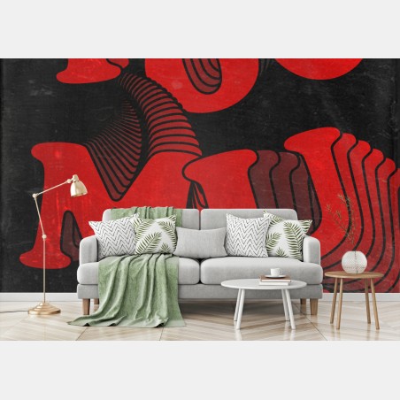 Wall mural too much retro typographic art • Wallissimo®