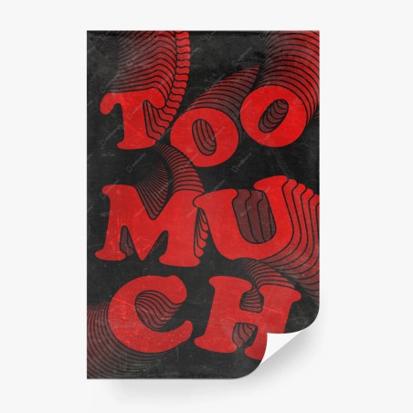 Wall mural too much retro typographic art • Wallissimo®