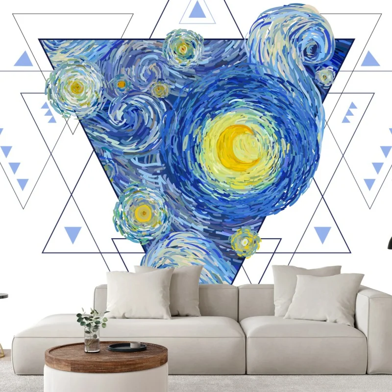 Wall mural triangular starry swirl