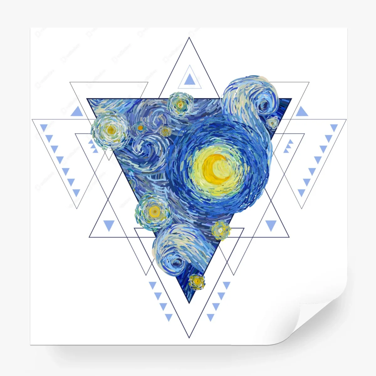 Wall mural triangular starry swirl • Wallissimo®