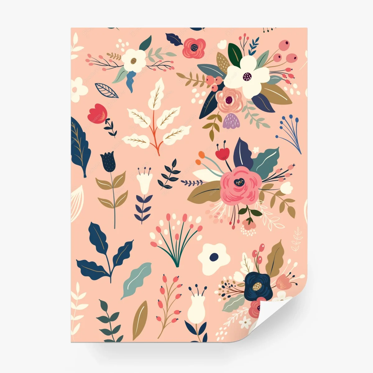 Wall mural delicate pink floral pattern • Wallissimo®