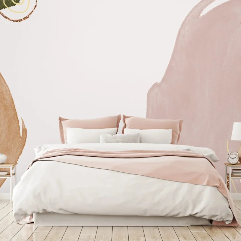 Wall mural soft blush botanical abstract