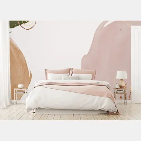 Wall mural soft blush botanical abstract • Wallissimo®