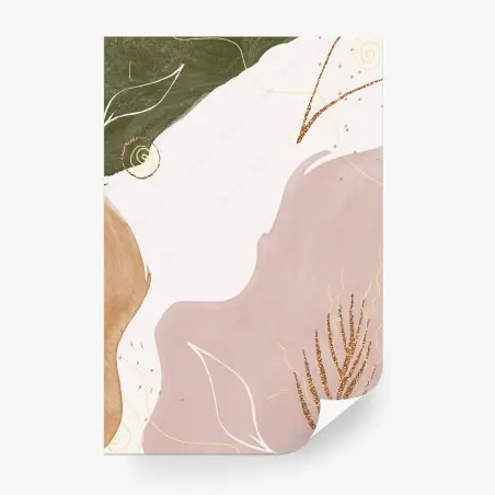Wall mural soft blush botanical abstract • Wallissimo®