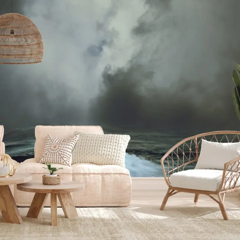 Wall mural stormy seascape with crashing waves