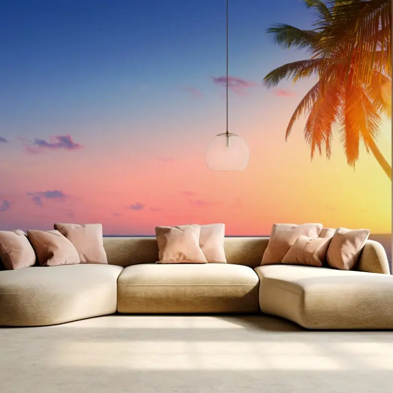 Wall mural tropical sunrise paradise beach