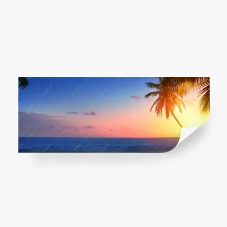 Wall mural tropical sunrise paradise beach • Wallissimo®