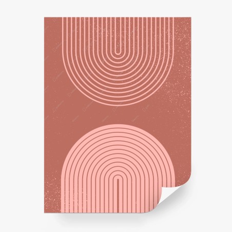 Wall mural soft pink geometric arches • Wallissimo®