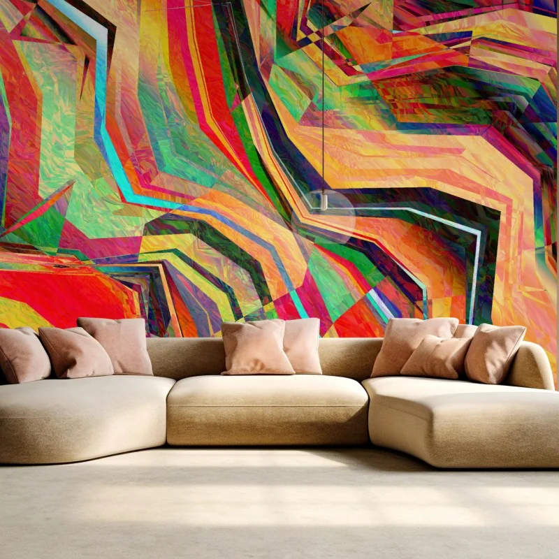Wall mural vibrant geometric abstraction