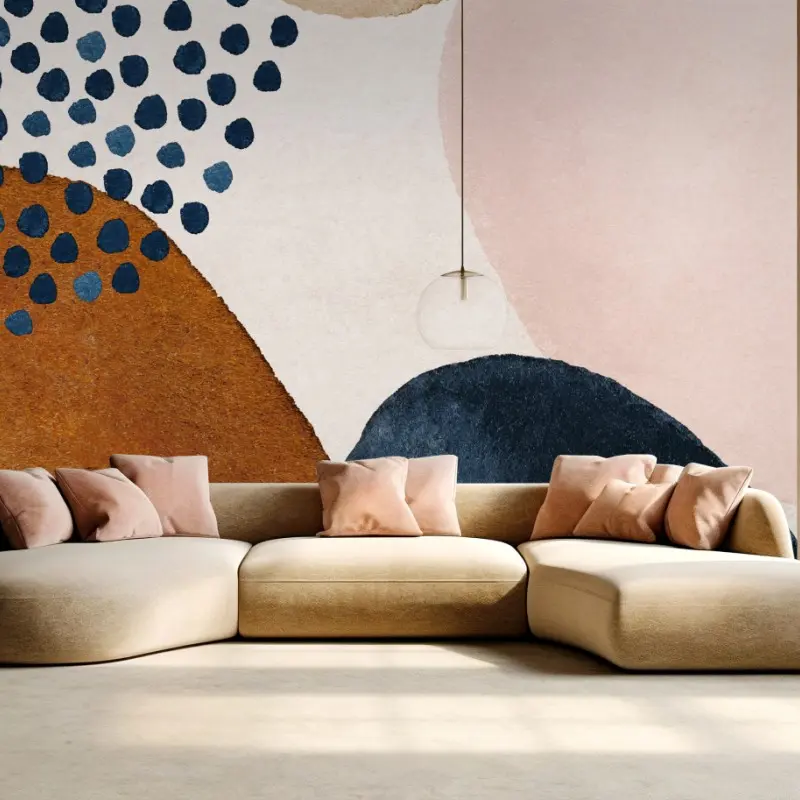 Wall mural earthy abstract watercolor composition