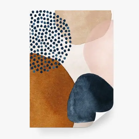 Wall mural earthy abstract watercolor composition • Wallissimo®
