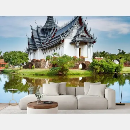 Wall mural Sanphet Prasat palace reflection • Wallissimo®