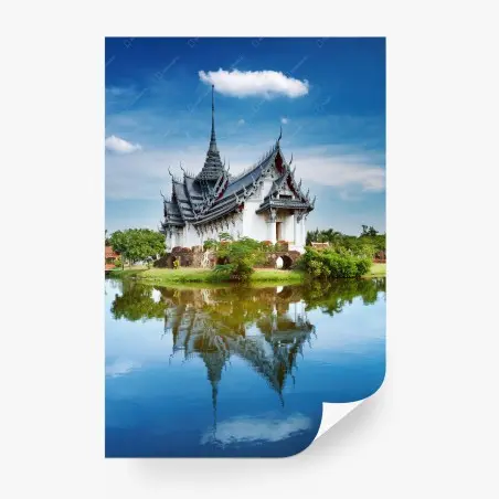 Wall mural Sanphet Prasat palace reflection • Wallissimo®