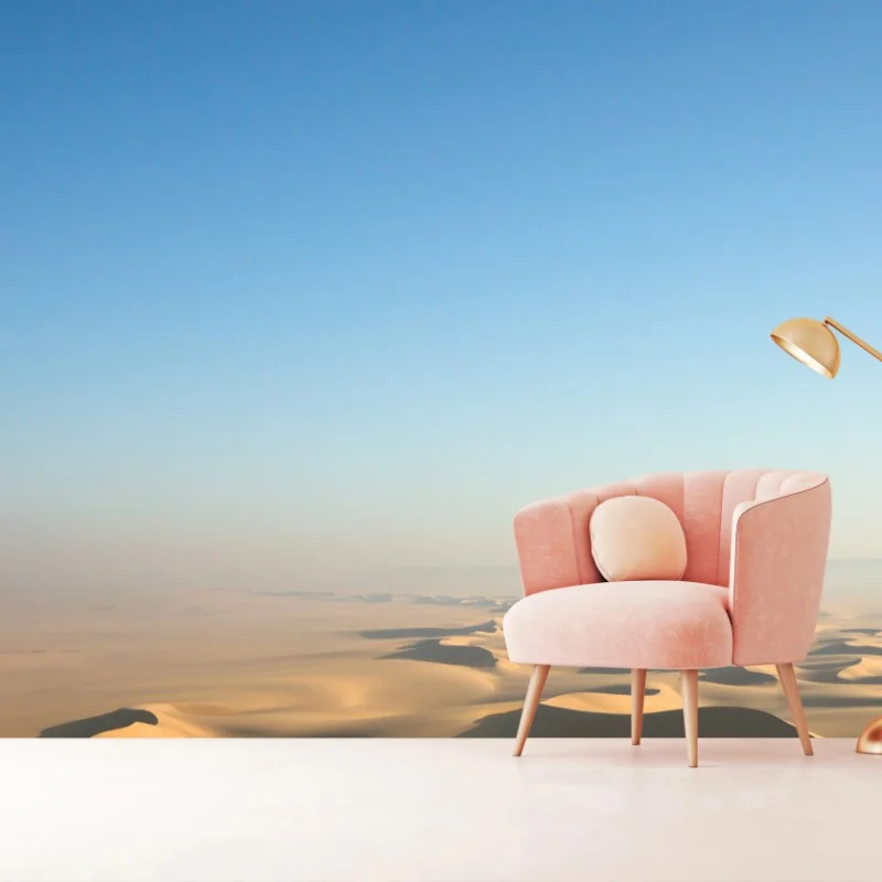 Wall mural endless desert dunes under blue sky