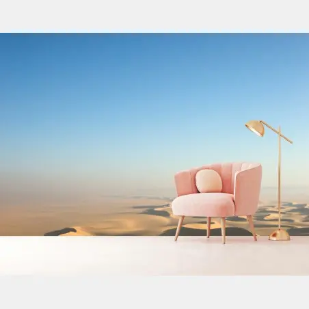 Wall mural endless desert dunes under blue sky • Wallissimo®