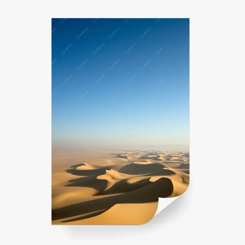 Wall mural endless desert dunes under blue sky