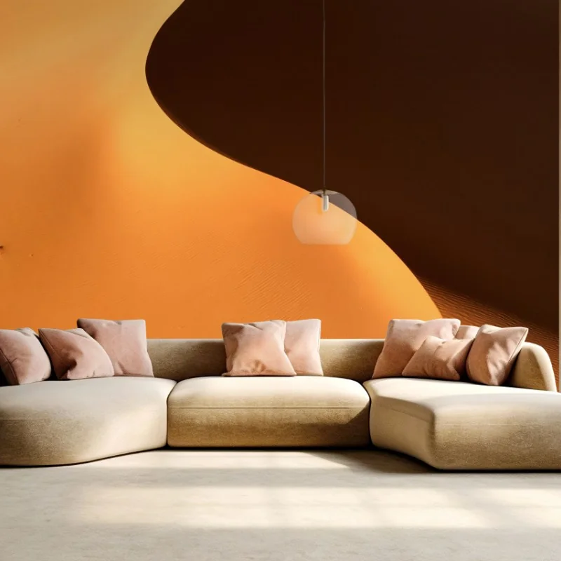 Wall mural golden dune curves