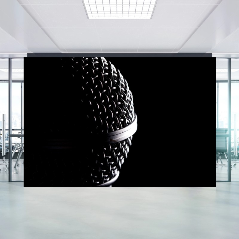 Wall mural dramatic microphone close-up