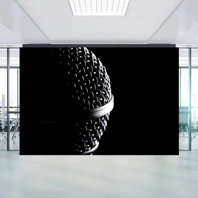Wall mural dramatic microphone close-up