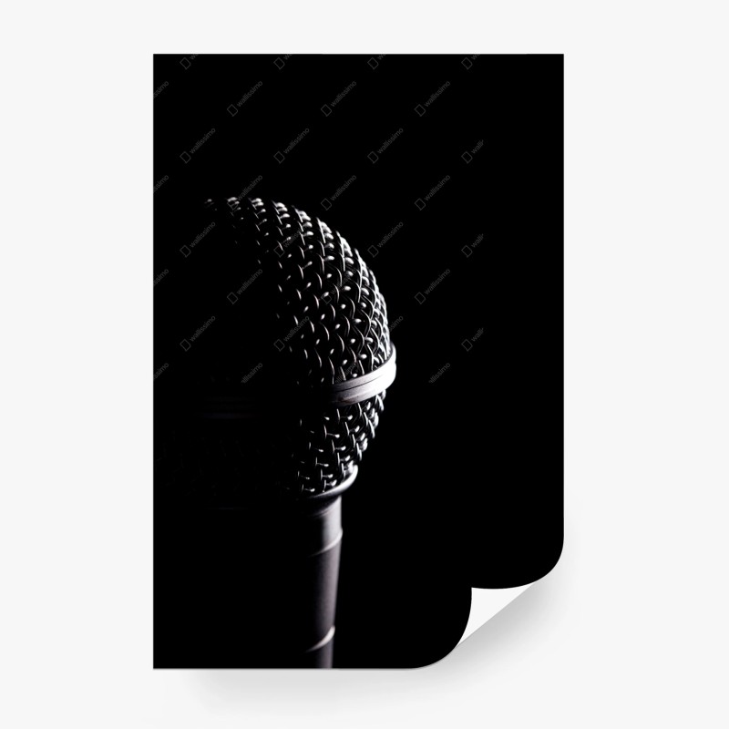 Wall mural dramatic microphone close-up
