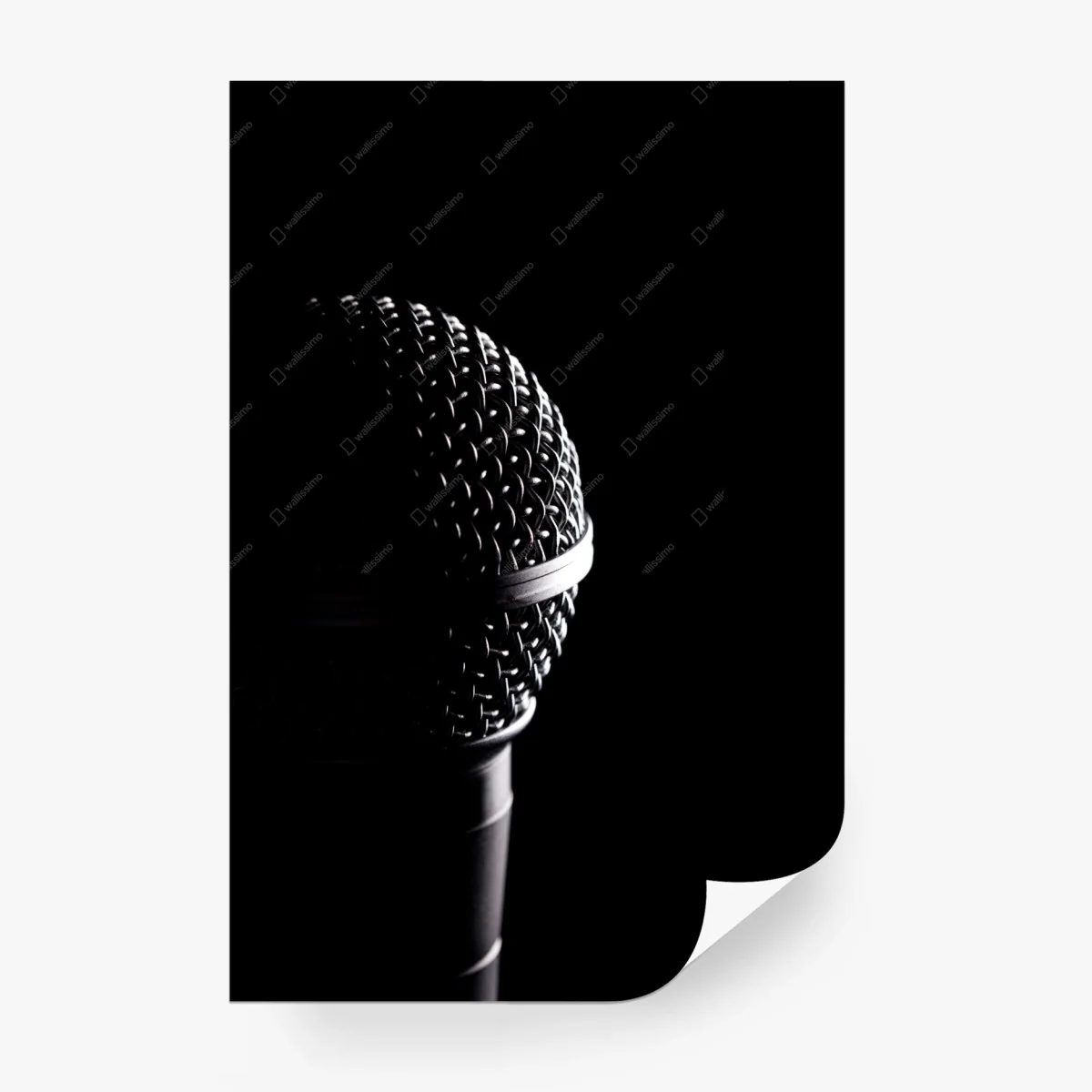 Wall mural dramatic microphone close-up • Wallissimo®