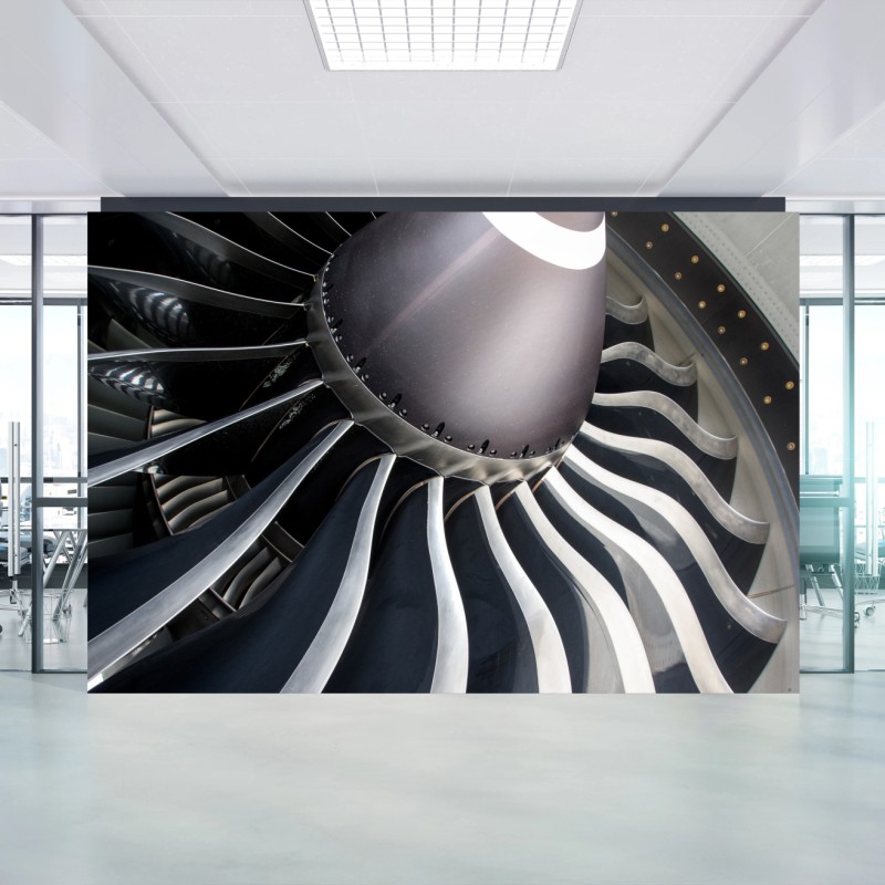 Wall mural jet engine turbine close-up