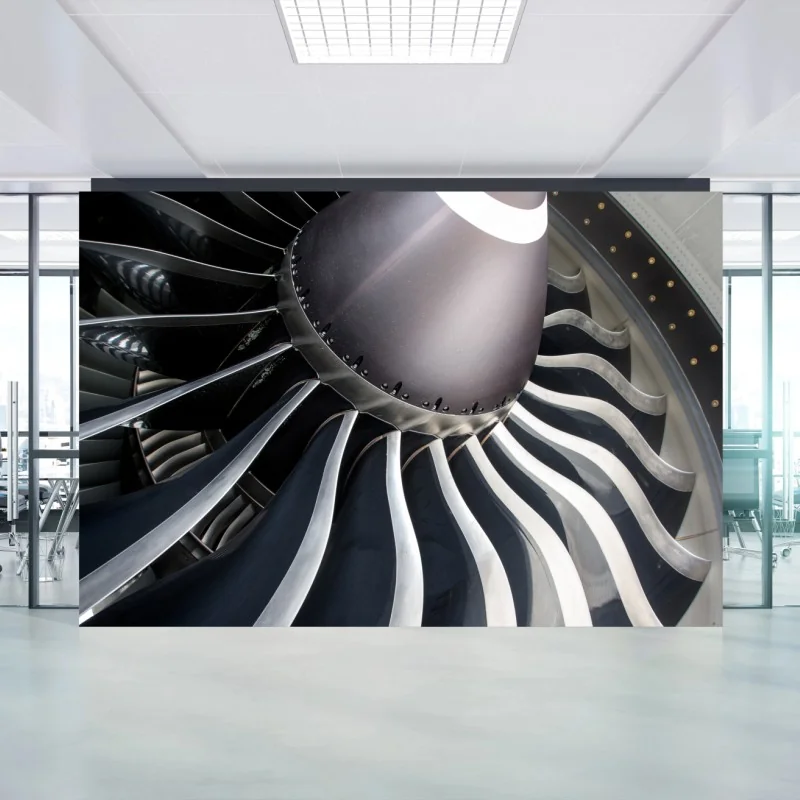 Wall mural jet engine turbine close-up