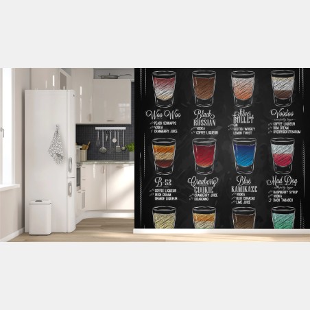 Wall mural vintage chalkboard shots menu • Wallissimo®