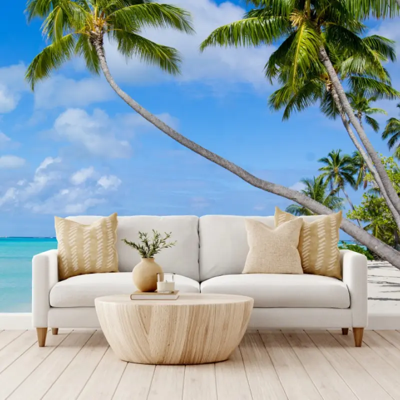 Wall mural tropical palm beach paradise