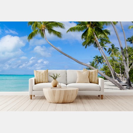 Wall mural tropical palm beach paradise • Wallissimo®
