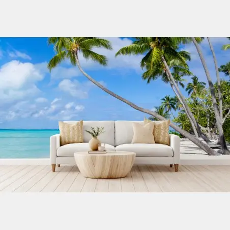 Wall mural tropical palm beach paradise • Wallissimo®