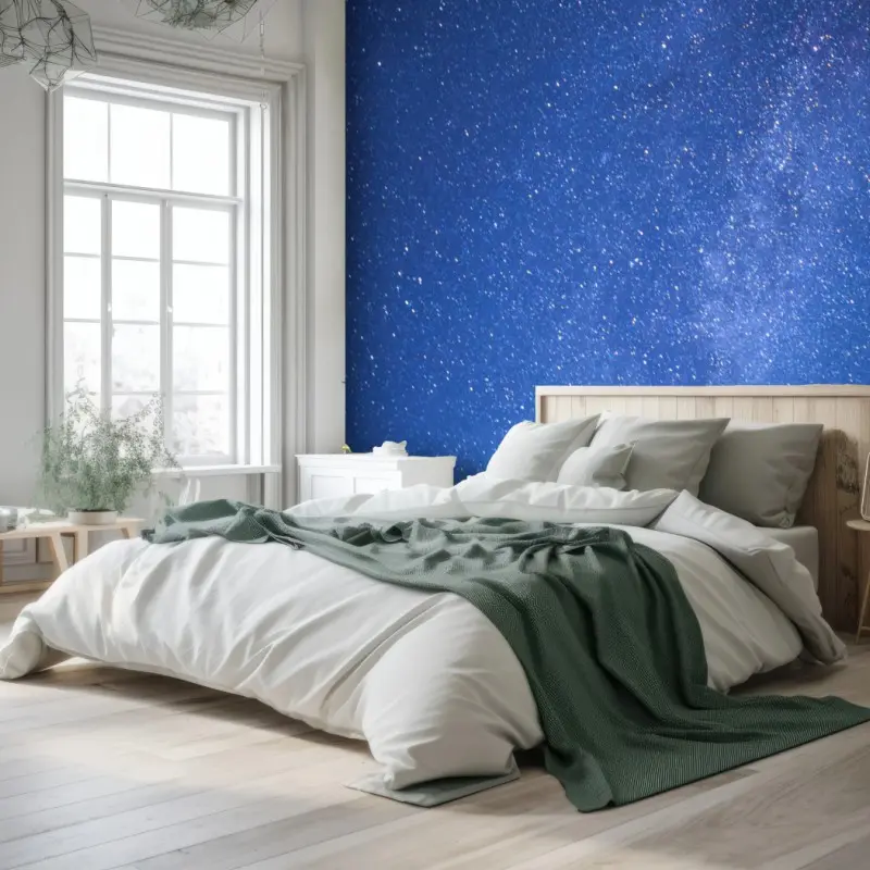 Wall mural starlit Milky Way over forest
