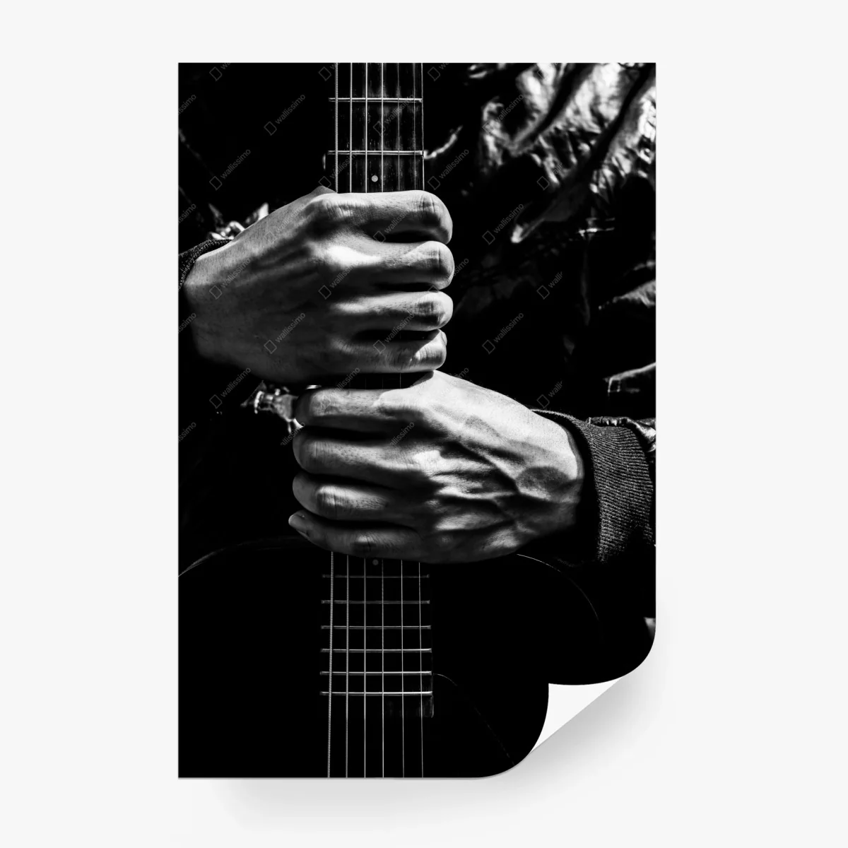 Wall mural hands on guitar neck • Wallissimo® Wall mural hands on guitar neck • Wallissimo®