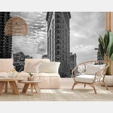 Wall mural Flatiron Building, New York — monochrome architecture • Wallissimo®