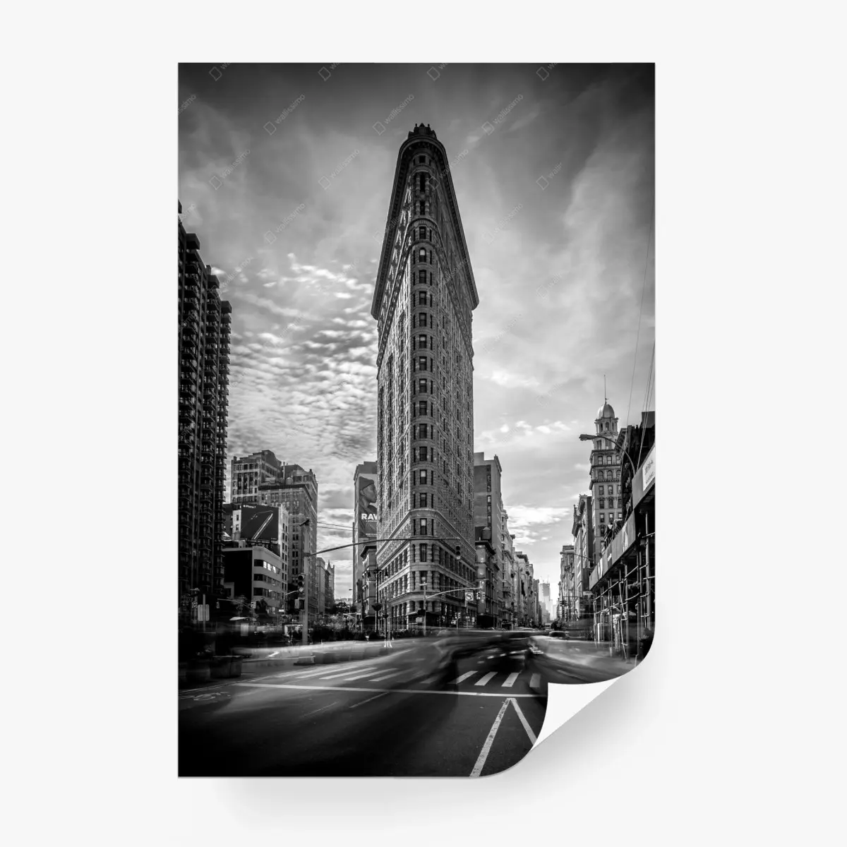 Wall mural Flatiron Building, New York — monochrome architecture • Wallissimo®