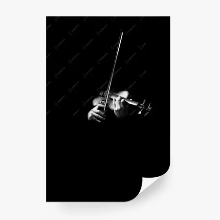 Wall mural soulful violin in monochrome • Wallissimo®