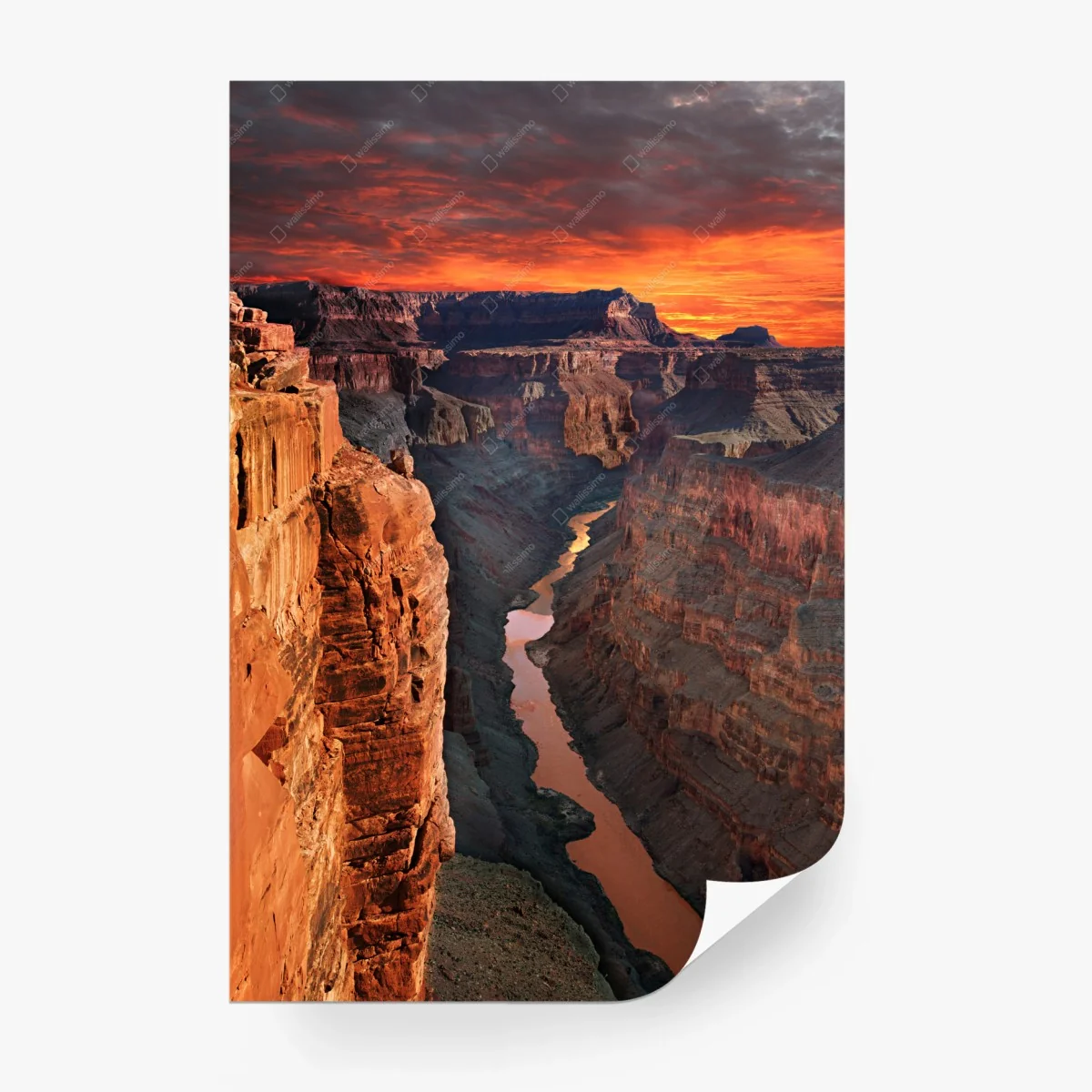 Wall mural Grand Canyon sunset panorama • Wallissimo® Wall mural Grand Canyon sunset panorama • Wallissimo®