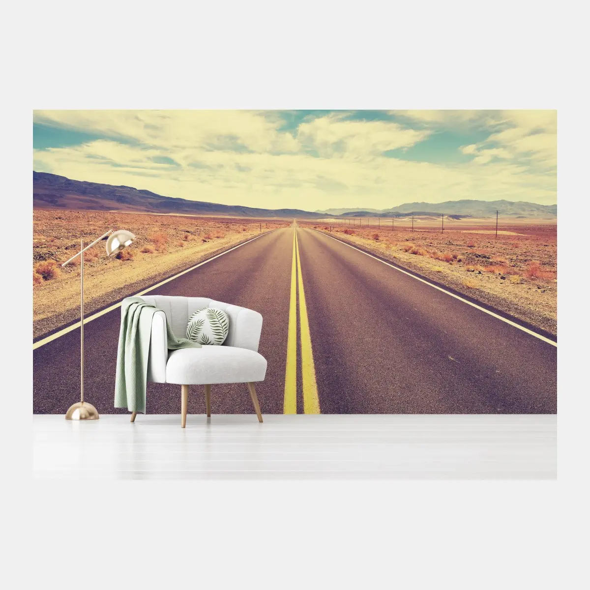 Wall mural vintage desert road, Death Valley • Wallissimo®