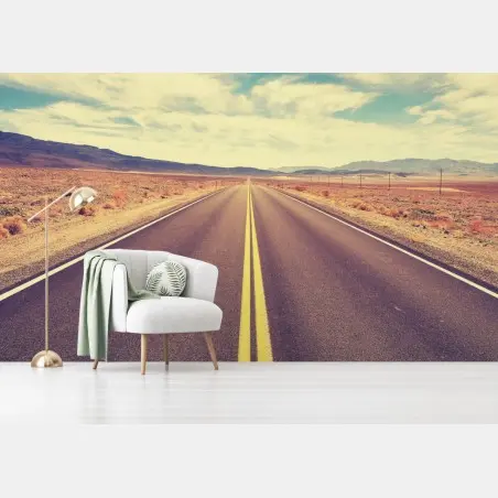 Wall mural vintage desert road, Death Valley • Wallissimo®