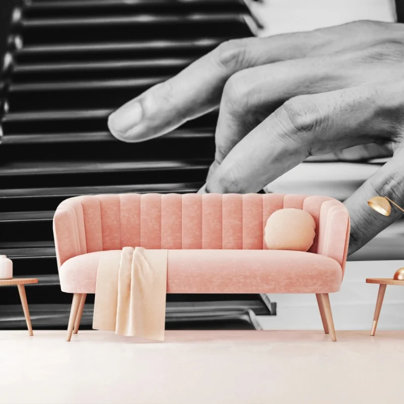 Wall mural piano hands in motion