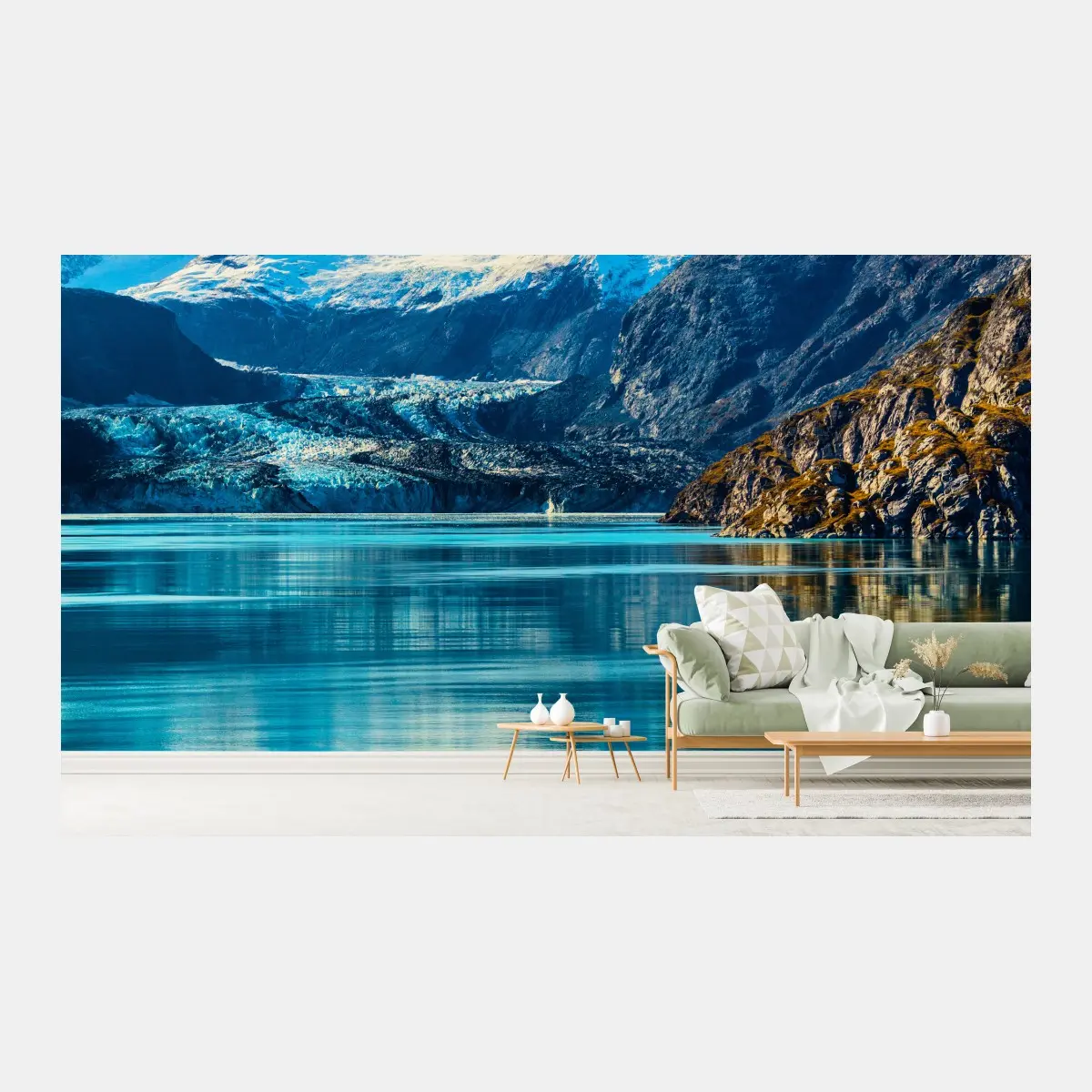 Wall mural serene turquoise mountain lake • Wallissimo®