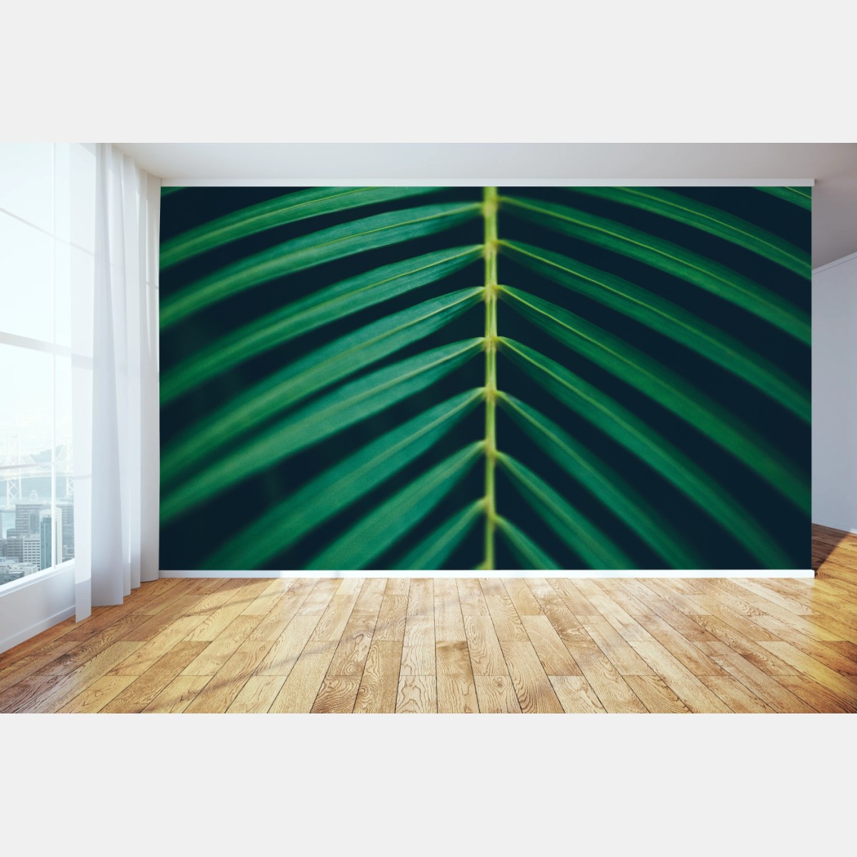 Wall mural vertical palm leaf close-up • Wallissimo®