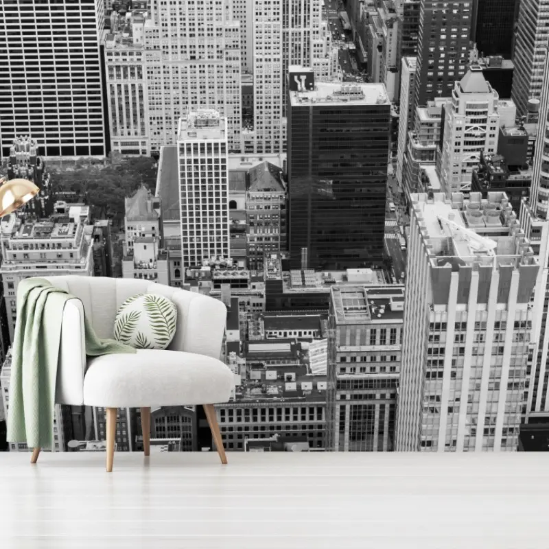 Wall mural monochrome city skyline