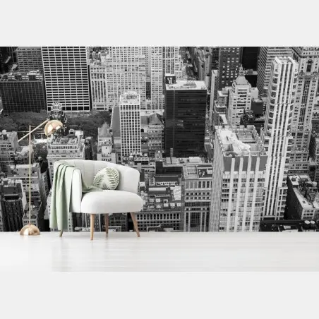 Wall mural monochrome city skyline • Wallissimo®