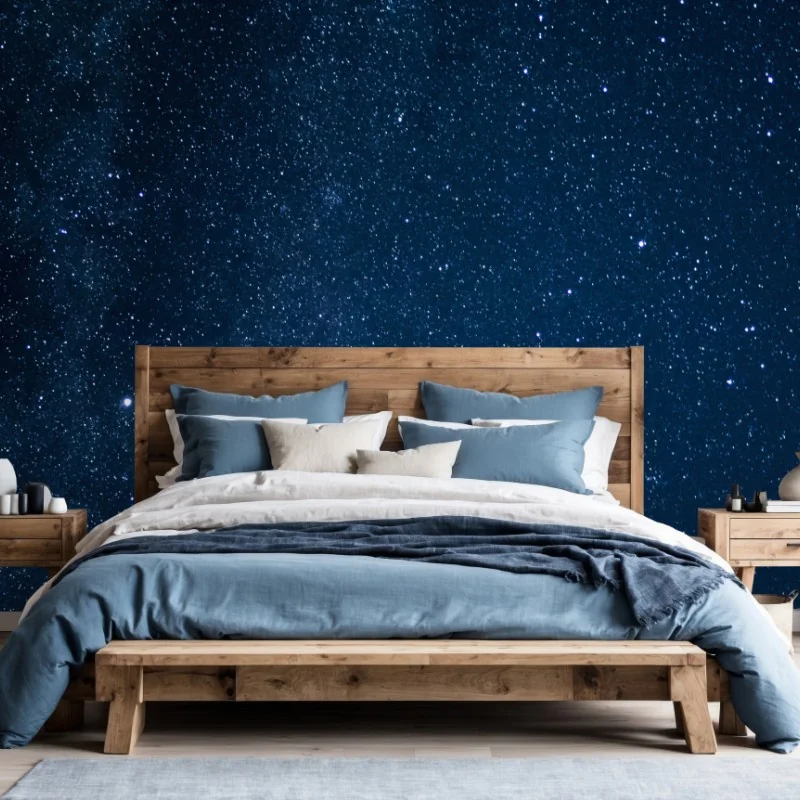 Wall mural deep blue starry sky