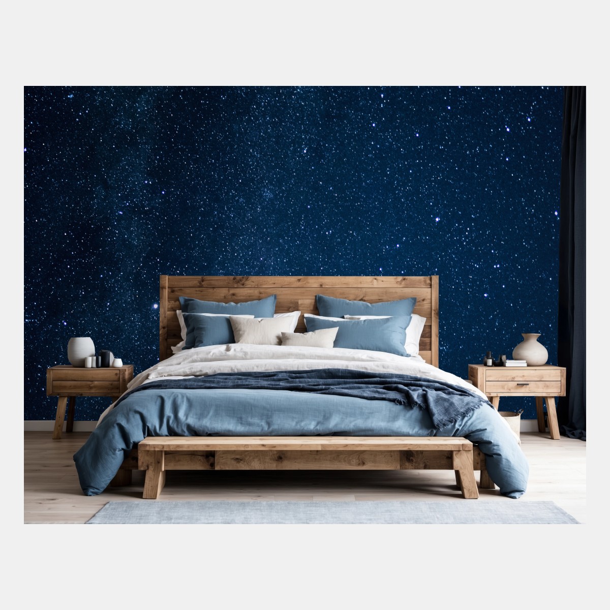 Wall mural deep blue starry sky • Wallissimo®