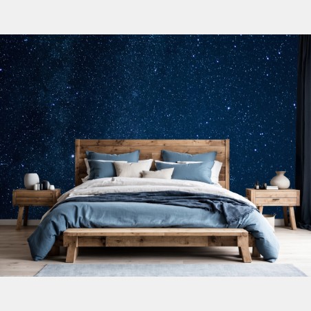 Wall mural deep blue starry sky • Wallissimo®