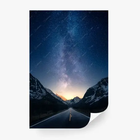 Wall mural road to the milky way • Wallissimo®